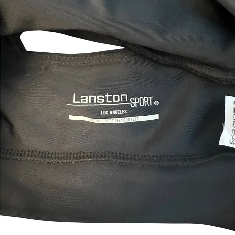 LANSTON Sport Parker Halter Black Cross Front Sports Bra Size XS NWT $112 MSRP - Picture 5 of 7